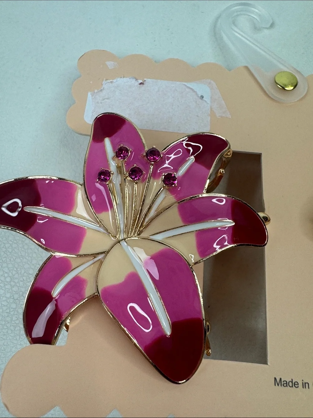Sunday State Floral Enamel Hair Clips Claws in Yellow & Pink New NWT